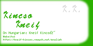 kincso kneif business card